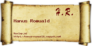 Hanus Romuald névjegykártya